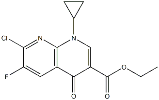 ETHYL 1-CYCLOPROPYL-6-FLUORO-7-CHLORO-4-OXO-1,4-DIHYDRO-1,8- NAPTHYRIDINE-3-CARBOXYLATE Struktur