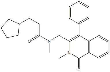 3-CYCLOPENTYL-N-METHYL-N-[(2-METHYL-1-OXO-4-PHENYL-1,2-DIHYDROISOQUINOLIN-3-YL)METHYL]PROPANAMIDE Struktur