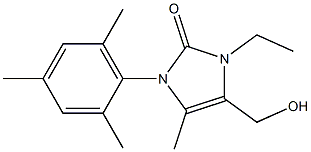 4-(HYDROXYMETHYL)-1-MESITYL-3-ETHYL-5-METHYL-1,3-DIHYDRO-2H-IMIDAZOL-2-ONE Struktur