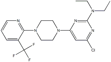 4-CHLORO-N,N-DIETHYL-6-{4-[3-(TRIFLUOROMETHYL)PYRIDIN-2-YL]PIPERAZIN-1-YL}PYRIMIDIN-2-AMINE,,结构式