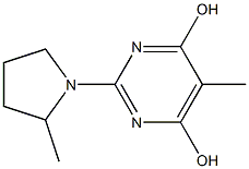 5-METHYL-2-(2-METHYLPYRROLIDIN-1-YL)PYRIMIDINE-4,6-DIOL 化学構造式