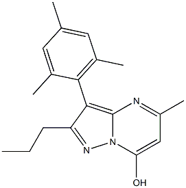 5-METHYL-2-PROPYL-3-(2,4,6-TRIMETHYL-PHENYL)-PYRAZOLO[1,5-A]PYRIMIDIN-7-OL,,结构式