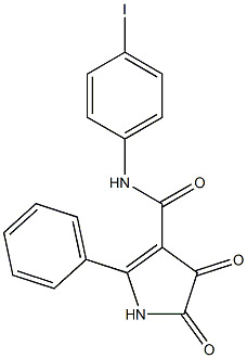 N3-(4-iodophenyl)-4,5-dioxo-2-phenyl-4,5-dihydro-1H-pyrrole-3-carboxamide 化学構造式