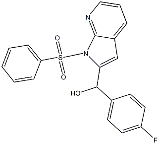 (4-fluorophenyl)[1-(phenylsulfonyl)-1H-pyrrolo[2,3-b]pyridin-2-yl]methanol 结构式