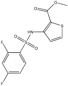 methyl 3-{[(2,4-difluorophenyl)sulfonyl]amino}thiophene-2-carboxylate,,结构式