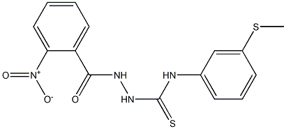 N1-[3-(methylthio)phenyl]-2-(2-nitrobenzoyl)hydrazine-1-carbothioamide,,结构式