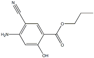 propyl 4-amino-5-cyano-2-hydroxybenzoate Struktur