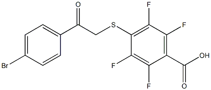 4-{[2-(4-bromophenyl)-2-oxoethyl]thio}-2,3,5,6-tetrafluorobenzoic acid Structure