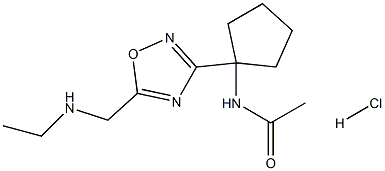 N-(1-{5-[(ethylamino)methyl]-1,2,4-oxadiazol-3-yl}cyclopentyl)acetamide hydrochloride Structure