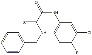 2-(benzylamino)-N-(3-chloro-4-fluorophenyl)-2-thioxoacetamide,,结构式