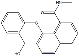 N1-methyl-8-{[2-(hydroxymethyl)phenyl]thio}-1-naphthamide Struktur