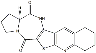 (14aS)-2,3,8,9,10,11-hexahydro-1H-pyrrolo[1'',2'':1',2'][1,4]diazepino[5',6':4,5]thieno[2,3-b]quinoline-5,14(13H,14aH)-dione 结构式