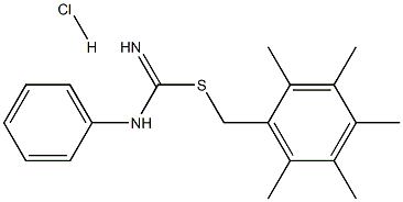 2,3,4,5,6-pentamethylbenzyl anilinomethanimidothioate hydrochloride 结构式