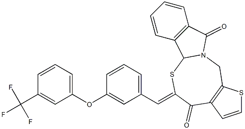 5-((Z)-{3-[3-(trifluoromethyl)phenoxy]phenyl}methylidene)-5H-thieno[2',3':5,6][1,3]thiazocino[2,3-a]isoindole-4,11(6aH,13H)-dione