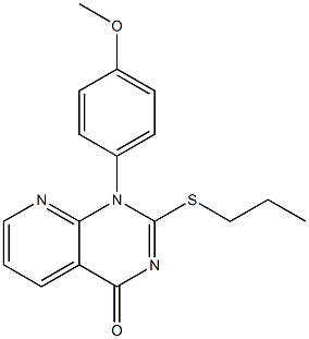 1-(4-methoxyphenyl)-2-(propylthio)-1,4-dihydropyrido[2,3-d]pyrimidin-4-one 结构式