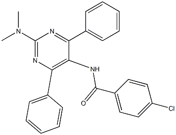 4-chloro-N-[2-(dimethylamino)-4,6-diphenyl-5-pyrimidinyl]benzenecarboxamide Structure