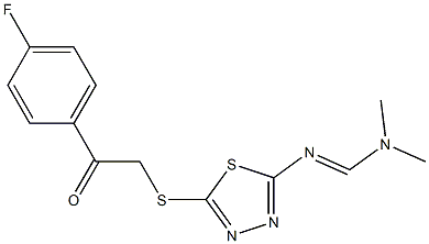 N'-(5-{[2-(4-fluorophenyl)-2-oxoethyl]thio}-1,3,4-thiadiazol-2-yl)-N,N-dimethyliminoformamide Struktur