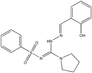 N1-[[2-(2-hydroxybenzylidene)hydrazino](tetrahydro-1H-pyrrol-1-yl)methylidene]benzene-1-sulfonamide 结构式