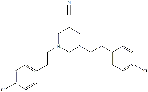 1,3-di(4-chlorophenethyl)hexahydropyrimidine-5-carbonitrile Struktur