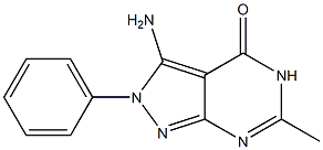 3-amino-6-methyl-2-phenyl-4,5-dihydro-2H-pyrazolo[3,4-d]pyrimidin-4-one 结构式