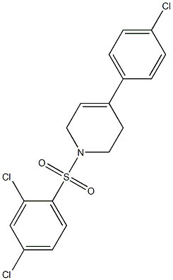 4-(4-chlorophenyl)-1-[(2,4-dichlorophenyl)sulfonyl]-1,2,3,6-tetrahydropyridine 结构式