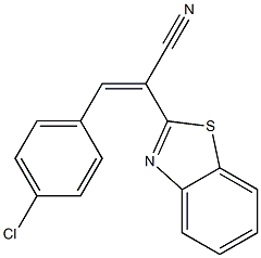 2-(1,3-benzothiazol-2-yl)-3-(4-chlorophenyl)acrylonitrile 化学構造式