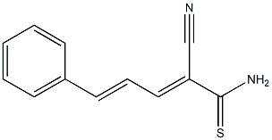 2-cyano-5-phenylpenta-2,4-dienethioamide Struktur