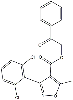 2-oxo-2-phenylethyl 3-(2,6-dichlorophenyl)-5-methylisoxazole-4-carboxylate Structure