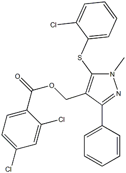 {5-[(2-chlorophenyl)sulfanyl]-1-methyl-3-phenyl-1H-pyrazol-4-yl}methyl 2,4-dichlorobenzenecarboxylate|