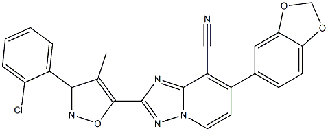 7-(1,3-benzodioxol-5-yl)-2-[3-(2-chlorophenyl)-4-methyl-5-isoxazolyl][1,2,4]triazolo[1,5-a]pyridine-8-carbonitrile