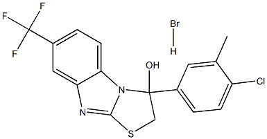 3-(4-chloro-3-methylphenyl)-7-(trifluoromethyl)-2,3-dihydrobenzo[4,5]imidazo[2,1-b][1,3]thiazol-3-ol hydrobromide Struktur