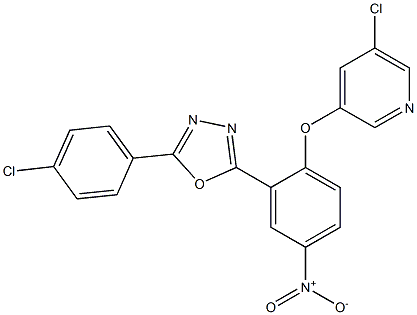 2-(4-chlorophenyl)-5-{2-[(5-chloro-3-pyridyl)oxy]-5-nitrophenyl}-1,3,4-oxadiazole