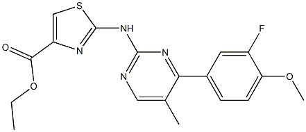 ethyl 2-{[4-(3-fluoro-4-methoxyphenyl)-5-methyl-2-pyrimidinyl]amino}-1,3-thiazole-4-carboxylate