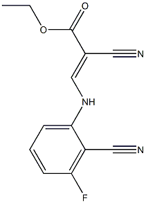 ethyl 2-cyano-3-(2-cyano-3-fluoroanilino)acrylate 结构式