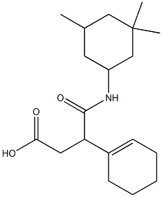 3-cyclohex-1-enyl-4-oxo-4-[(3,3,5-trimethylcyclohexyl)amino]butanoic acid Struktur