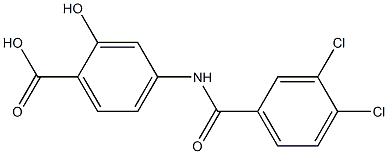 4-[(3,4-dichlorobenzoyl)amino]-2-hydroxybenzoic acid Struktur