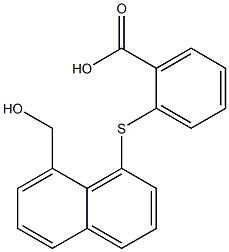 2-{[8-(hydroxymethyl)-1-naphthyl]thio}benzoic acid Struktur