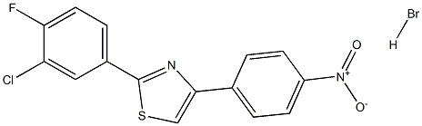 2-(3-chloro-4-fluorophenyl)-4-(4-nitrophenyl)-1,3-thiazole hydrobromide Structure