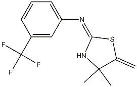 N1-(4,4-dimethyl-5-methylidene-1,3-thiazolan-2-yliden)-3-(trifluoromethyl)aniline,,结构式