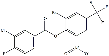 2-bromo-6-nitro-4-(trifluoromethyl)phenyl 3-chloro-4-fluorobenzoate|