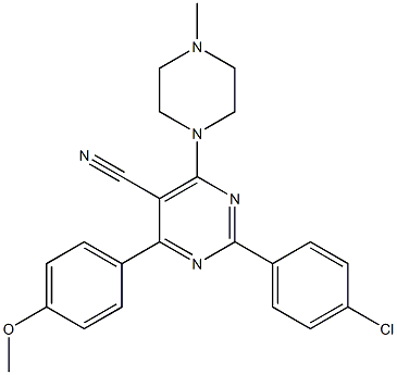 2-(4-chlorophenyl)-4-(4-methoxyphenyl)-6-(4-methylpiperazino)-5-pyrimidinecarbonitrile|