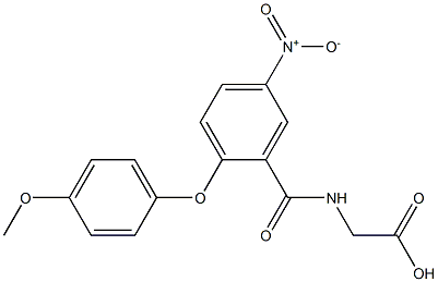 2-{[2-(4-methoxyphenoxy)-5-nitrobenzoyl]amino}acetic acid,,结构式