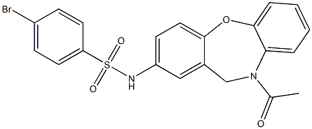 N-(10-acetyl-10,11-dihydrodibenzo[b,f][1,4]oxazepin-2-yl)-4-bromobenzenesulfonamide,,结构式