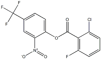 2-nitro-4-(trifluoromethyl)phenyl 2-chloro-6-fluorobenzoate Struktur