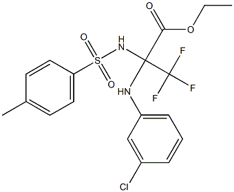 ethyl 2-(3-chloroanilino)-3,3,3-trifluoro-2-{[(4-methylphenyl)sulfonyl]amino}propanoate Struktur
