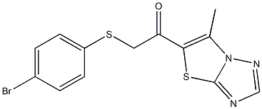 2-[(4-bromophenyl)sulfanyl]-1-(6-methyl[1,3]thiazolo[3,2-b][1,2,4]triazol-5-yl)-1-ethanone Structure