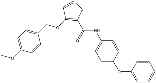 3-[(4-methoxybenzyl)oxy]-N-(4-phenoxyphenyl)-2-thiophenecarboxamide Struktur
