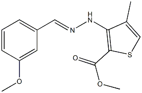 methyl 3-[2-(3-methoxybenzylidene)hydrazino]-4-methylthiophene-2-carboxylate Struktur