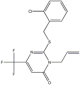 3-allyl-2-[(2-chlorobenzyl)sulfanyl]-6-(trifluoromethyl)-4(3H)-pyrimidinone 结构式