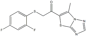 2-[(2,4-difluorophenyl)sulfanyl]-1-(6-methyl[1,3]thiazolo[3,2-b][1,2,4]triazol-5-yl)-1-ethanone,,结构式